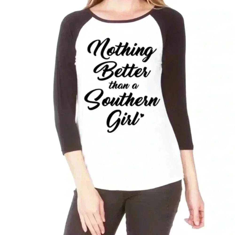 "Ginny" Graphic Baseball 3/4 Sleeve Tee
